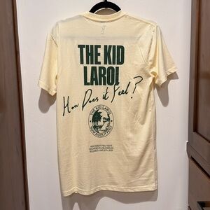 The Kid Laroi tshirt, small, brand new. Cream/light yellow